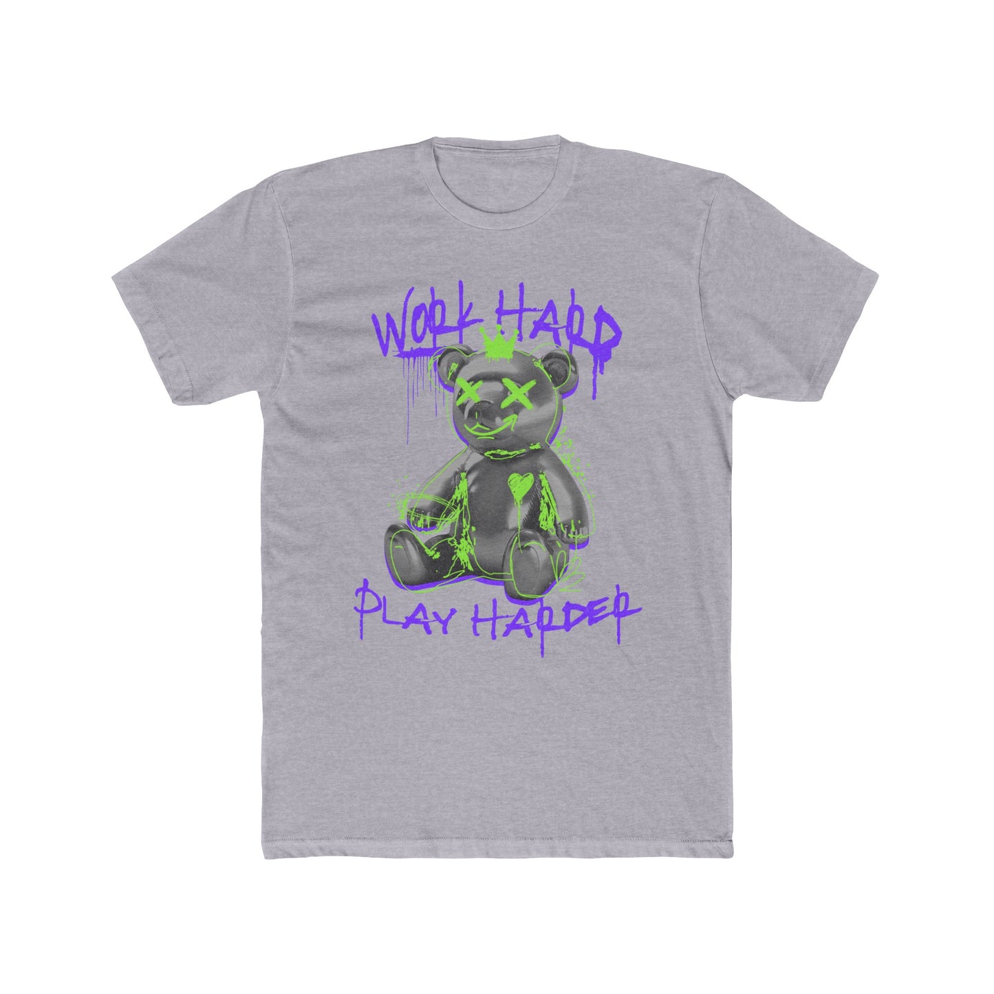 QUOTABLE "WORK HARD PLAY HARDER" Men's Cotton Crew Tee