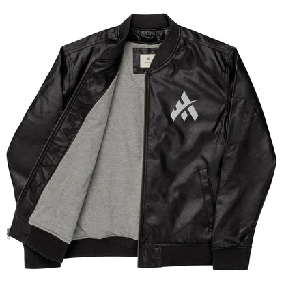 $ALEXIS LOGO - Leather Bomber Jacket