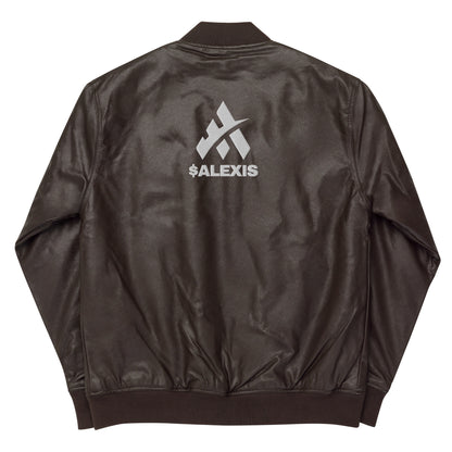 $ALEXIS LOGO - Leather Bomber Jacket