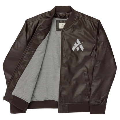 $ALEXIS LOGO - Leather Bomber Jacket