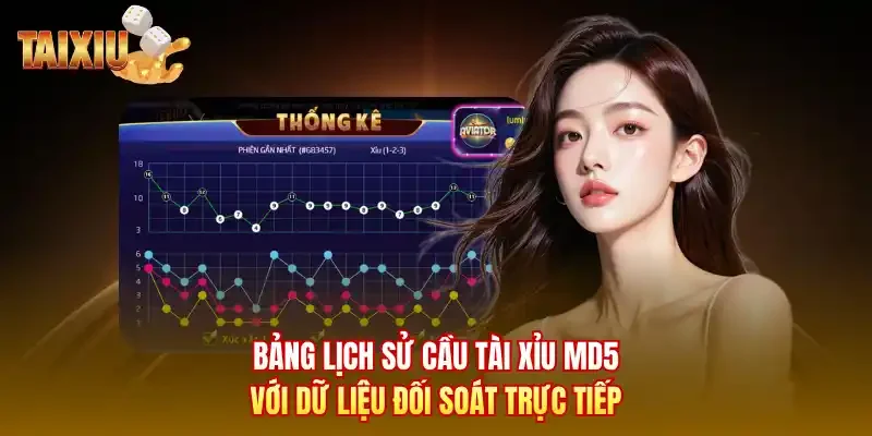 Bảng lịch sử cầu tài xỉu MD5 với dữ liệu đối soát trực tiếp