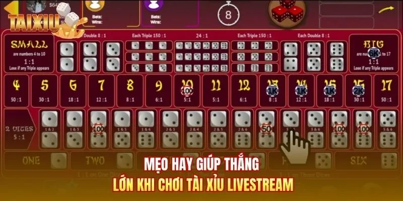 Mẹo hay giúp thắng lớn khi chơi tài xỉu livestream